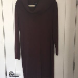 Deep purple cowl neck sweater dress